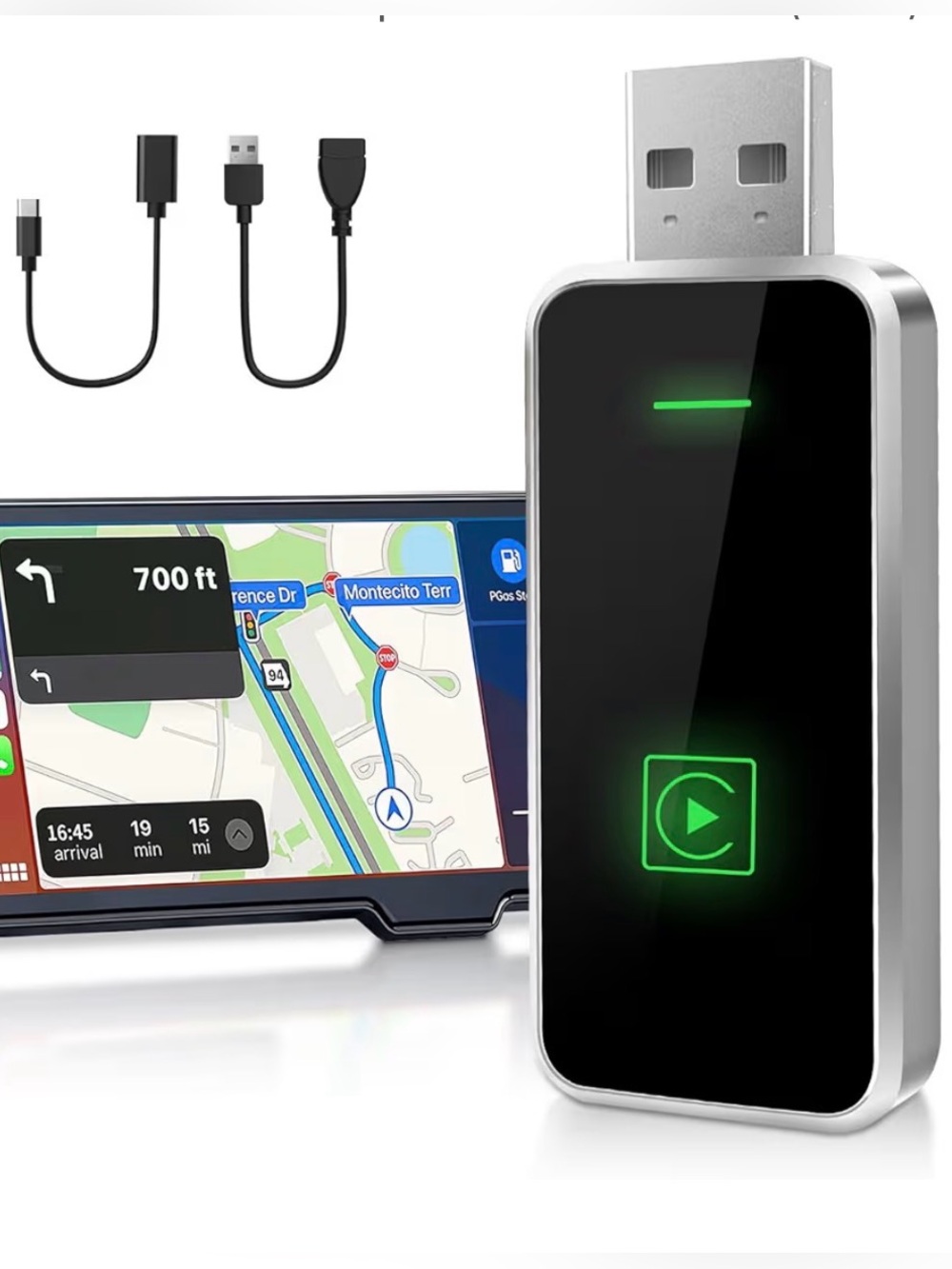 Universal Bluetooth USB Adapter for Car Play - Black